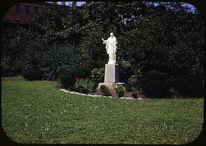 Religious statue in garden or park