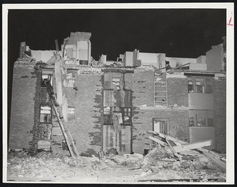 Only a Mass of Rubble and Debris remain at the Great Brook housing project in Worcester after New England's worst tornado ripped central Massachusetts.