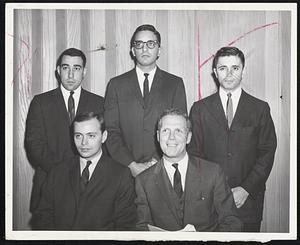 Honored With Awards - Recipients of Moses Maimonides awards from the Greater Boston Medical Sociey ate these outstanding students, from the left, standing, Arnold M. Rosenblatt, Winthrop, of Tufts; Albert R. Martin, Calif., Harvard. Seated are Robert S. Boltax, Boston, B. U. left, and Secretary of State Kevin White.