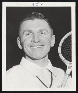 [Tenni]s Clinics will be presented at the Jordan [Mars]h Sports Show tomorrow with demonstration players Henri Salaun (center), Bill Power (right) [J]oseph Corrish (left) of the New England Tennis Clinic Association will be commentator