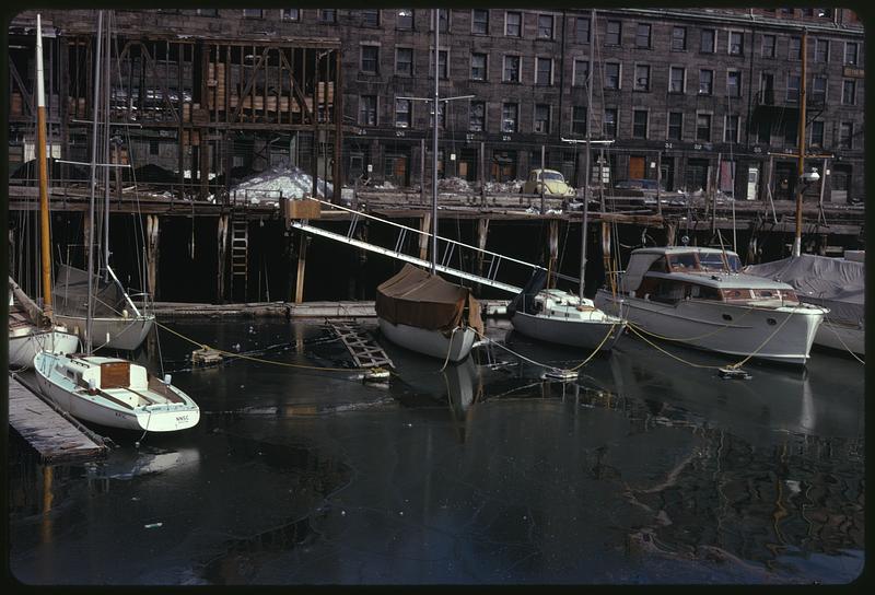 Boats moored at a wharf