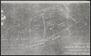 Plan of a portion... Land of Heirs of Mary A. Brackett... To be set off and a... original lot of Wayland, 1922