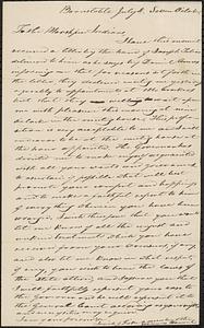 Mashpee Revolt, 1833-1834 - Letter from Josiah J. Fiske to Daniel Amos, July 4, 1833