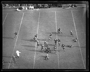 Football game, possibly versus Holy Cross, Harvard Stadium