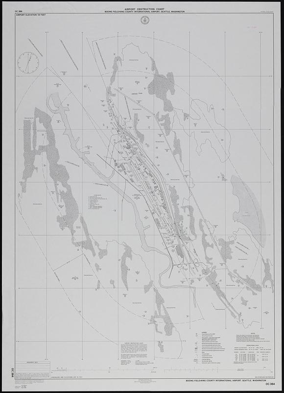 Airport obstruction chart, OC 384, Boeing Field/King County International Airport, Seattle, Washington