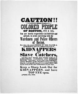 CAUTION!!! COLORED PEOPLE OF BOSTON