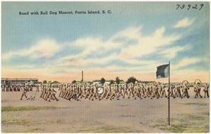 Band with Bull Dog Mascot, Parris Island, S. C.