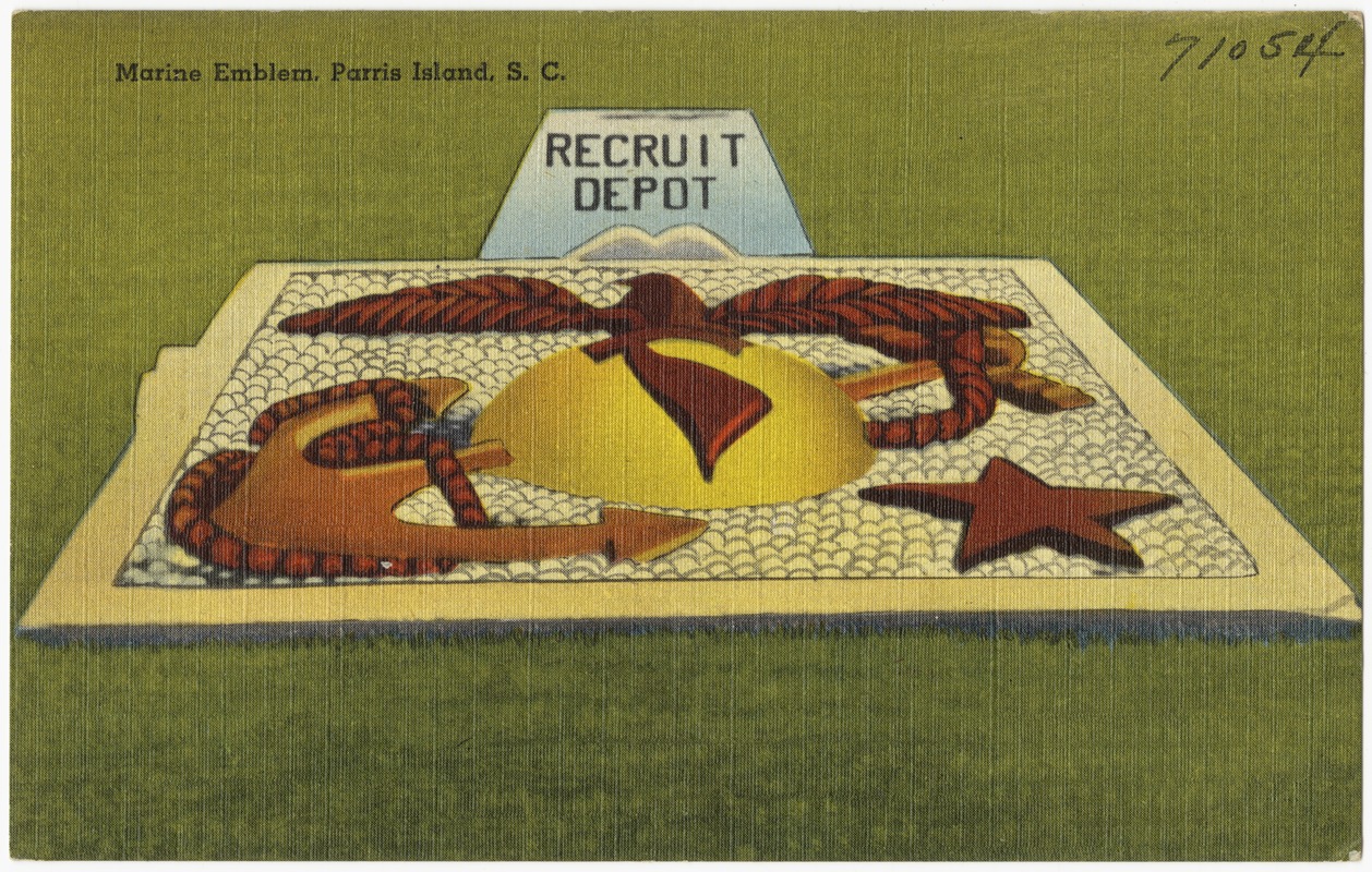 Marine Emblem, Parris Island, S. C.