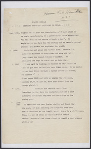 Sacco-Vanzetti Case Records, 1920-1928. Defense Papers. Fraher Shells: Extracts from Testimony,n.d. Box 15, Folder 1, Harvard Law School Library, Historical & Special Collections