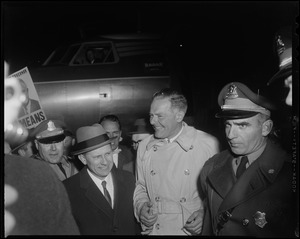 Henry Cabot Lodge, Jr. with others, shortly after his plane's arrival at Beverly airport