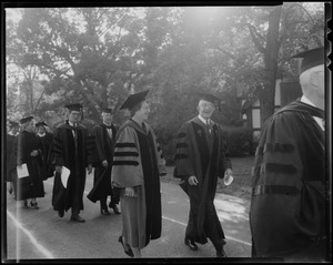 Dr. Ruth M. Adams in academic procession at her inauguration as president of Wellesley College