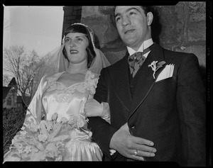 Rocky Marciano and Barbara Cousins on their wedding day