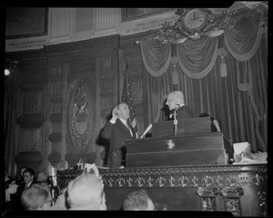 Lt. Gov. Sumner G. Whittier taking oath of office at inauguration