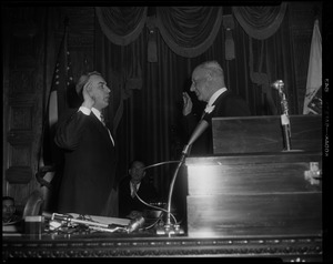 Lt. Gov. Sumner G. Whittier taking oath of office at inauguration