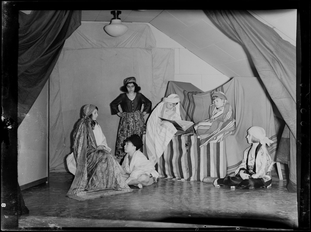 Six children, possibly in costume for a play