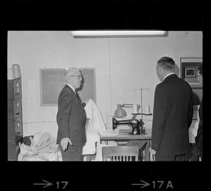 Jail Master Vincent Rice and Boston city councilors Patrick McDonough and Gerald F. O'Leary during City Council tour of Charles Street Jail