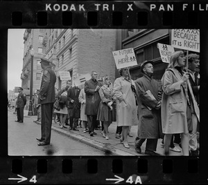 Anti-segregation protest at Boston School Committee headquarters