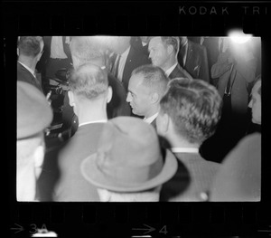 Lt. Gov. Francis Bellotti at Logan Airport during visit by President Johnson