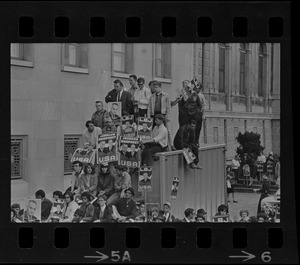 Crowd in Post Office Square for campaign address by President Lyndon Johnson