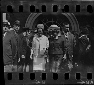 Lady Bird Johnson and Toni Peabody at Radcliffe College