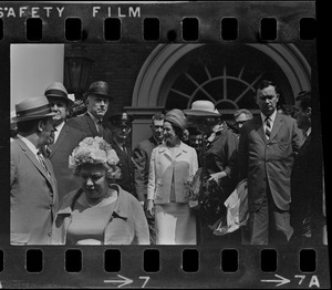 Lady Bird Johnson and Toni Peabody at Radcliffe College