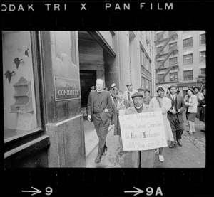 Anti-segregation protest at Boston School Committee headquarters