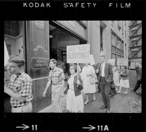 Anti-segregation protest at Boston School Committee headquarters