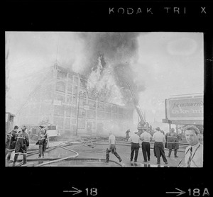 Jordan Marsh warehouse fire in Cambridge