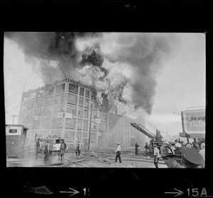 Jordan Marsh warehouse fire in Cambridge