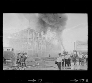 Jordan Marsh warehouse fire in Cambridge