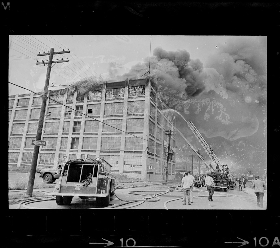 Jordan Marsh warehouse fire in Cambridge