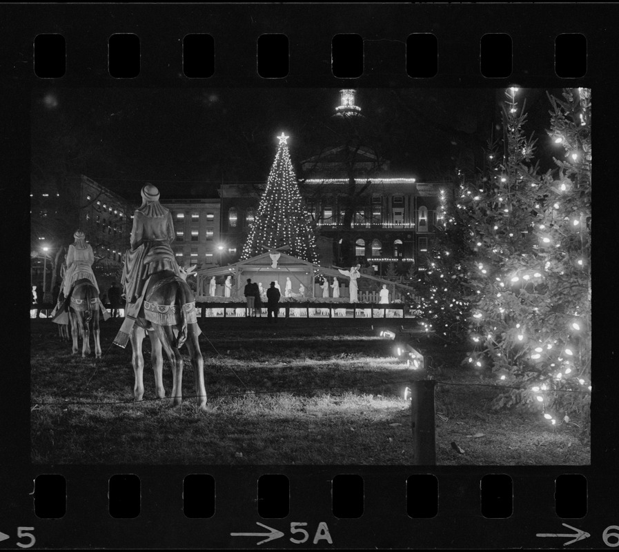 Christmas decorations on Boston Common