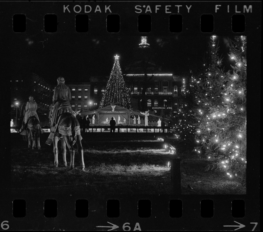 Christmas decorations on Boston Common