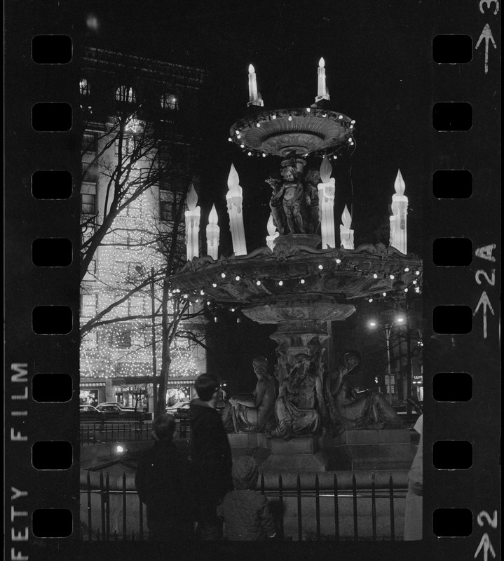 Christmas decorations on Boston Common