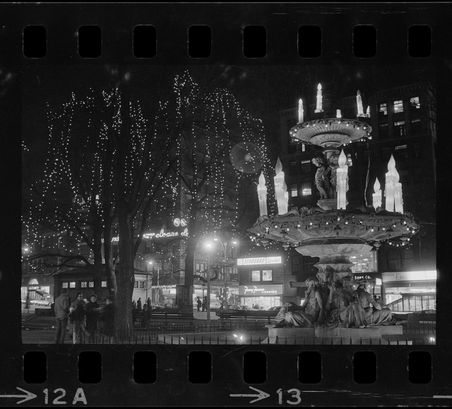 Christmas decorations on Boston Common