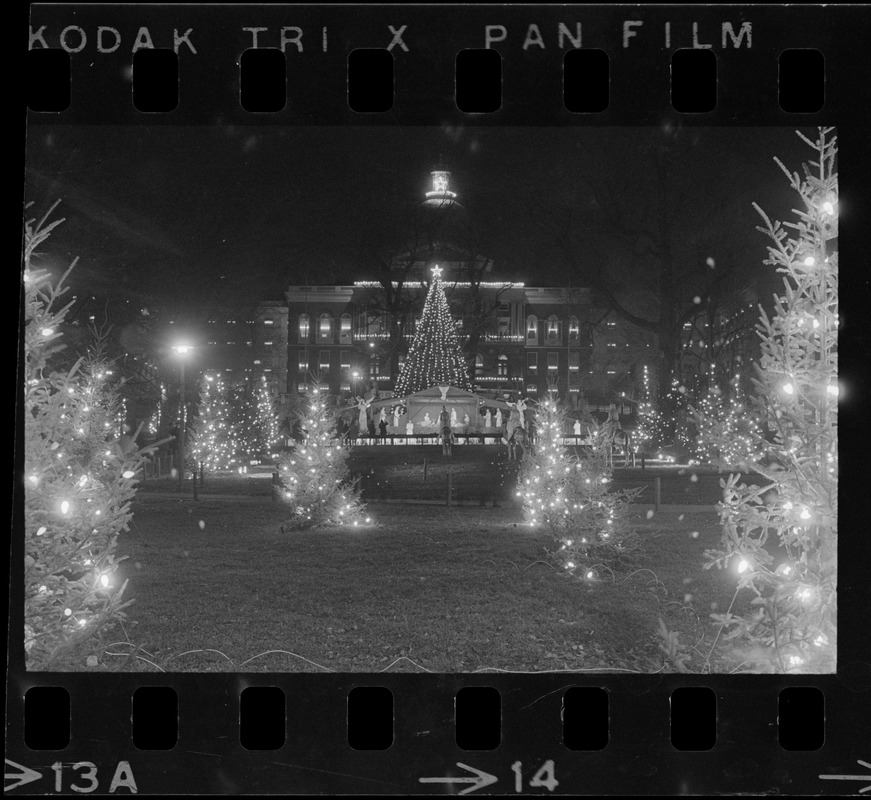 Christmas decorations on Boston Common