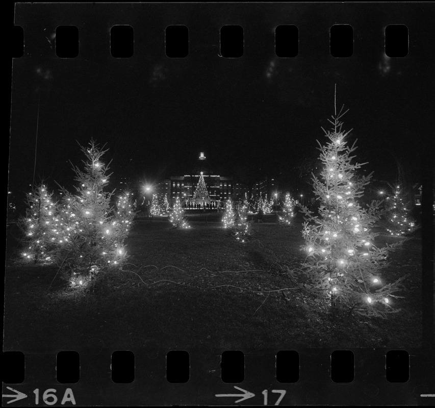 Christmas decorations on Boston Common