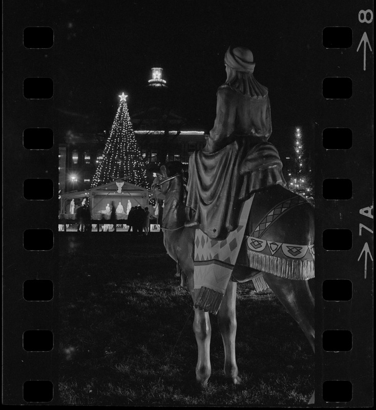 Christmas decorations on Boston Common