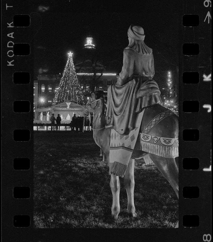 Christmas decorations on Boston Common