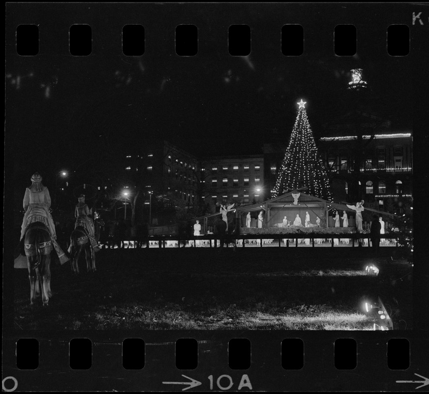 Christmas decorations on Boston Common