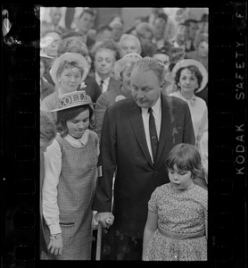 Boston Mayor John Collins with children on the night of his re-election
