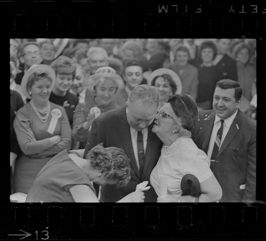 Boston Mayor John Collins with his mother, Margaret Collins, on the night of his re-election