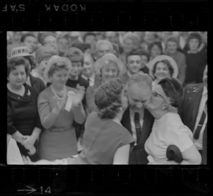 Mayor John Collins, elected to second term by wide margin, is joined by wife, Mary, and mother, Margaret Collins