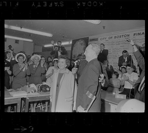 Mary Collins and Mayor John Collins at his campaign headquarters on night of his re-election