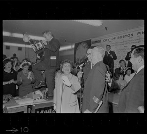 Mary Collins and Mayor John Collins at his campaign headquarters on night of his re-election