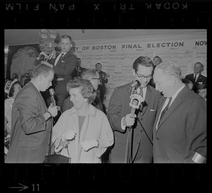 Mary Collins and Mayor John Collins at his campaign headquarters on night of his re-election