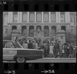 Protest against moving University of Massachusetts campus to Columbia Point