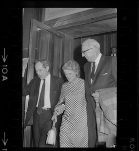 Leonard Boudin, Dr. Benjamin Spock and Jane Spock after he was found guilty in "Boston Five" trial