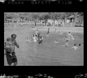 People swimming in Frog Pond, Boston Common