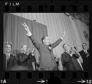 Richard Nixon during campaign rally at Somerset Hotel